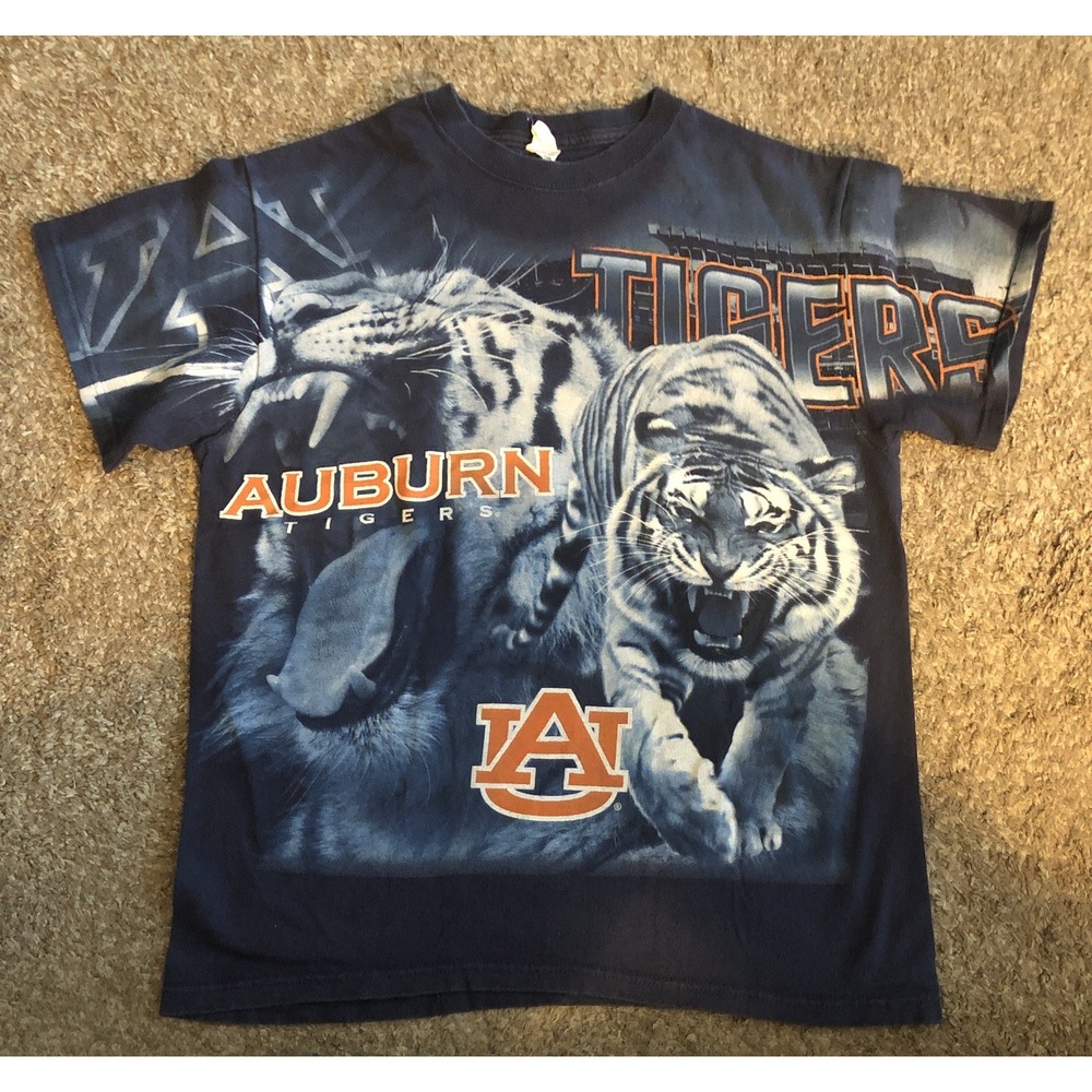 Vintage Delta Auburn Tigers War Eagle Magnum Weight NCAA T-Shirt Navy Unisex Med